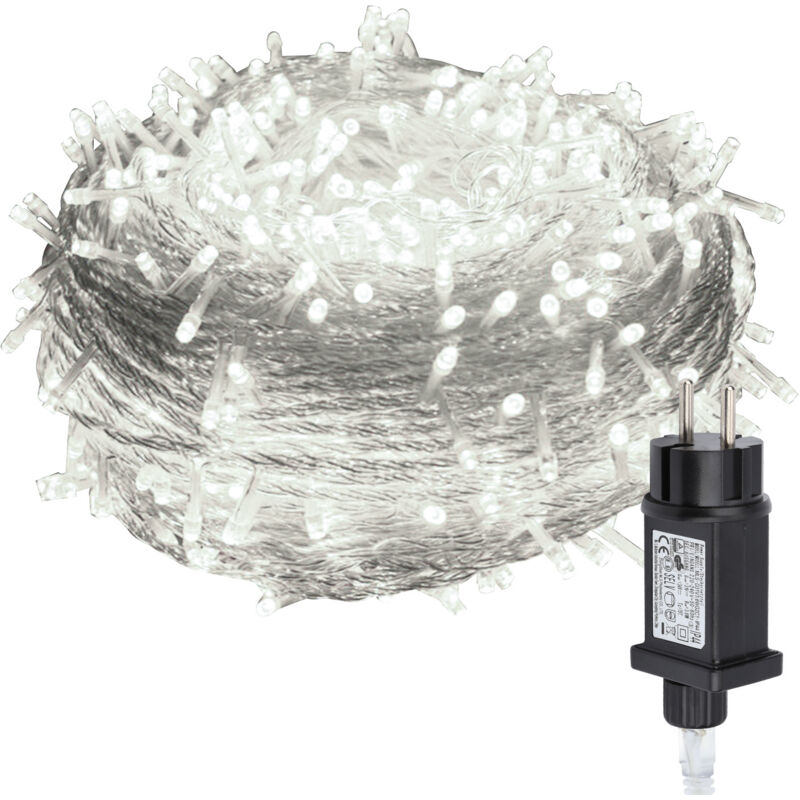 SWANEW 10M 100LED IP44 8-modo de luz de Navidad festón al aire libre jardín interior decoración para Navidad cumpleaños boda sala de estar blanco frío