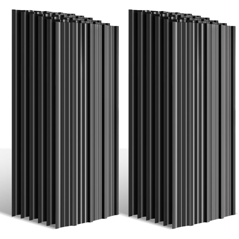 24x Tôles profilées ondulées revêtement mur toit abri de jardin, Gris, 129cm x 46cm = 14.24m² - Vingo