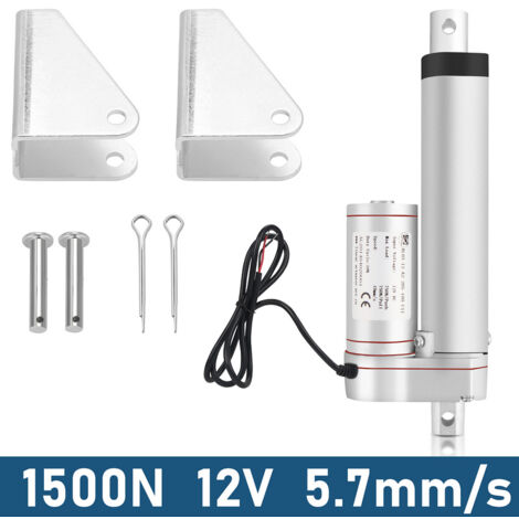 VINGO 1500N Linéaire Moteur Actionneur Actuateur Electrique Verin DC 12V 150mm - Gris argenté