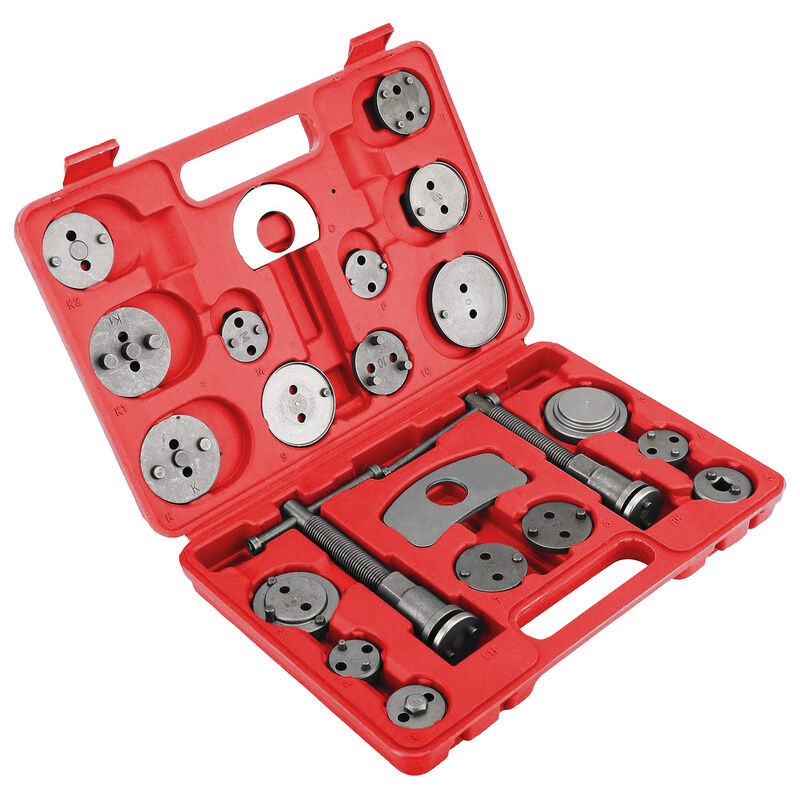 23PC Coffret Repousse Coffret Set repousse piston d étrier de frein Kit d outils Rouge