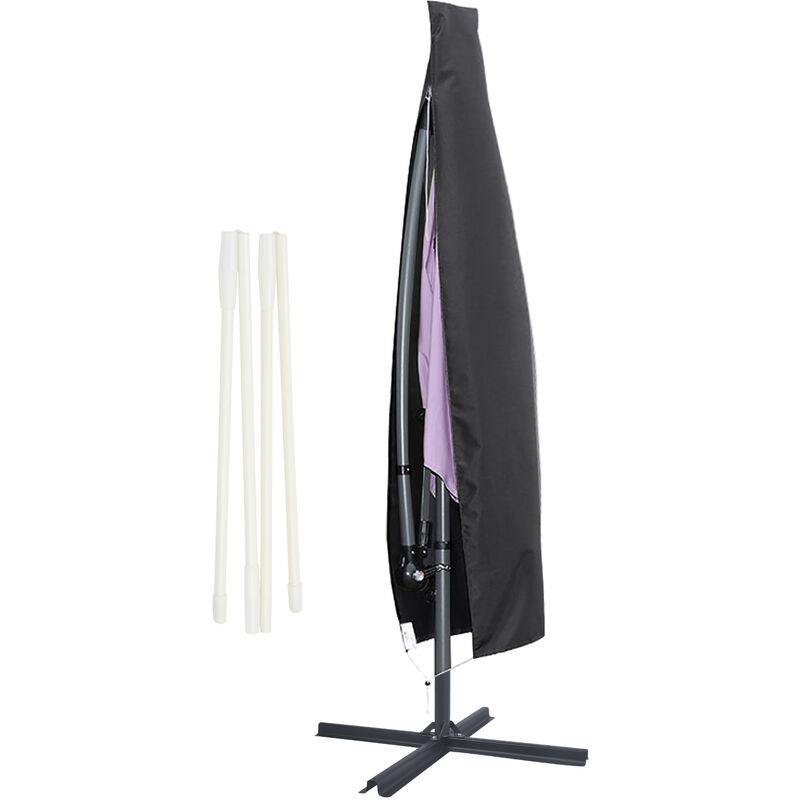 Vingo - 265cm housse de protection pour parasol housse de protection housse de parasol, noir - Noir