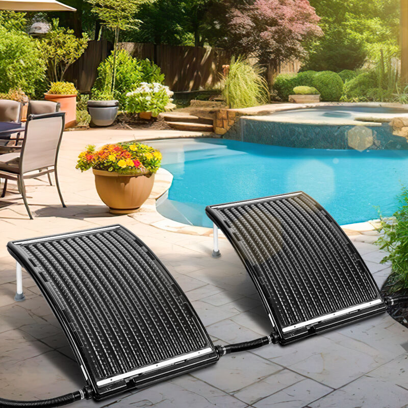 2X Chauffage Piscine Hors Sol - Chauffage Solaire Piscine - 110x65 cm - Chauffe Eau Solaire - Rechauffeur Piscine - Systèmes de Chauffage de Piscine