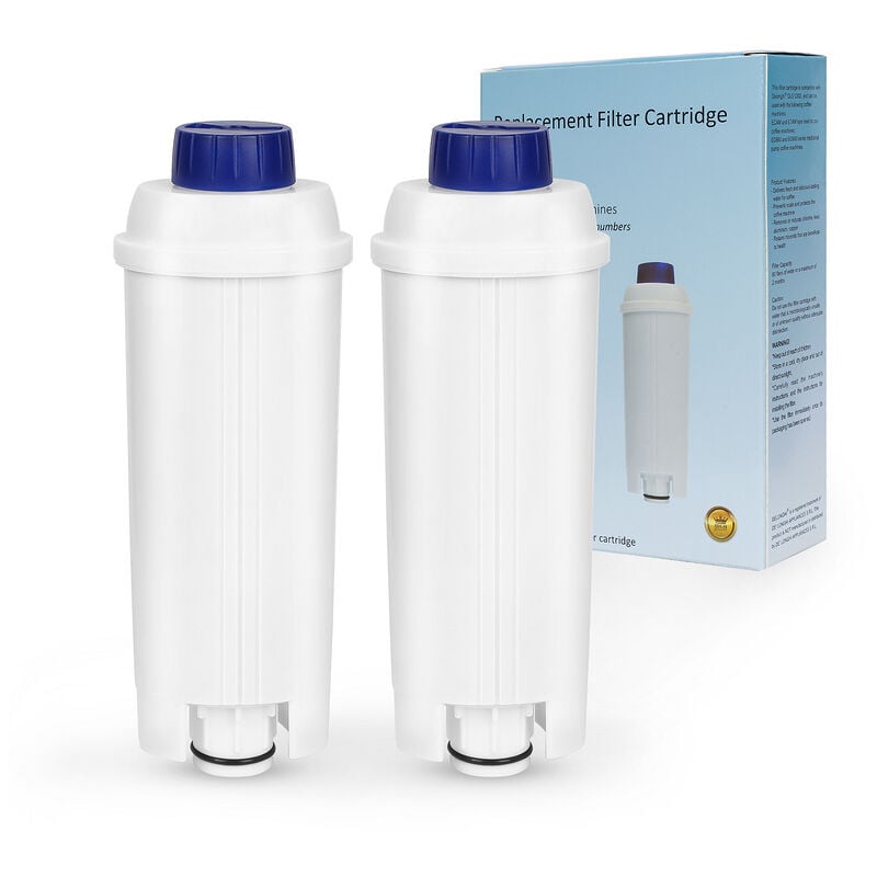 2x Filtre à eau pour Delonghi compatible pour DLSC002 EC800 ecam etam - Blanc