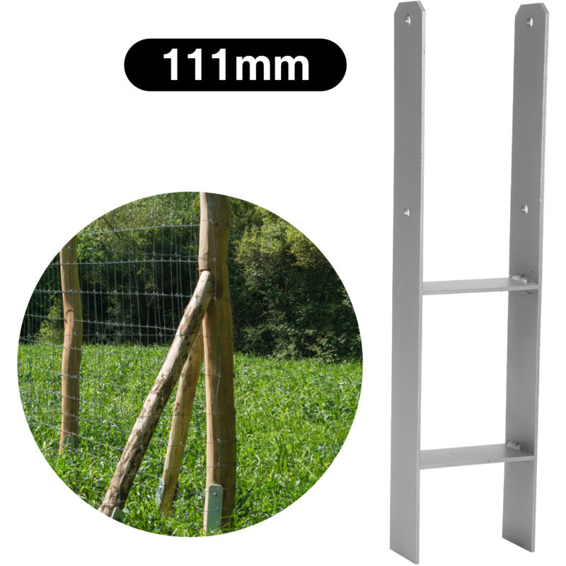 2x h Support de poteau H-ancre Patte de poteau Ancre de poteau Pied de poteau 111x600mm - Vingo