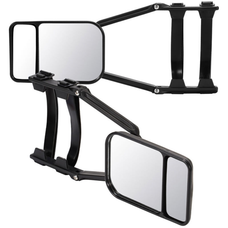 Swanew 2x rétroviseur de caravane Autocaravane Adaptation universelle rétroviseur universel avec bras de rétroviseur Snap-in 12.5x18.5 cm
