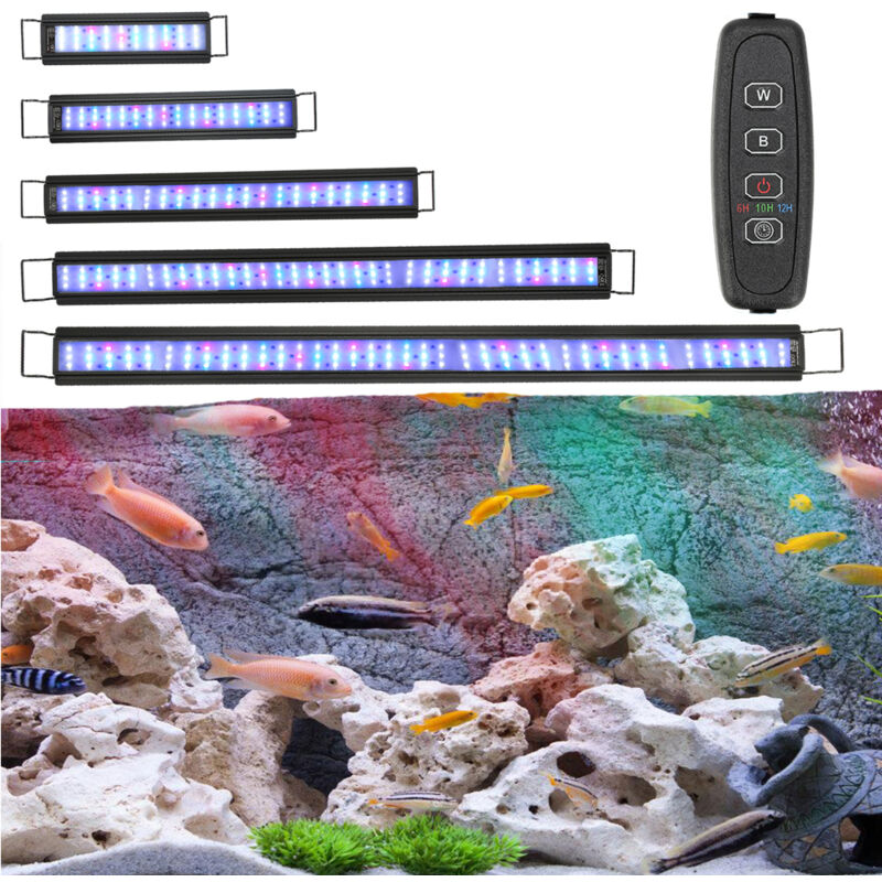 107-130cm led Eclairage Aquarium, led rgb+ 24/7 Éclairage led Aquarium avec Minuteur, 45W ,pour Plantes d'Aquarium - Vingo