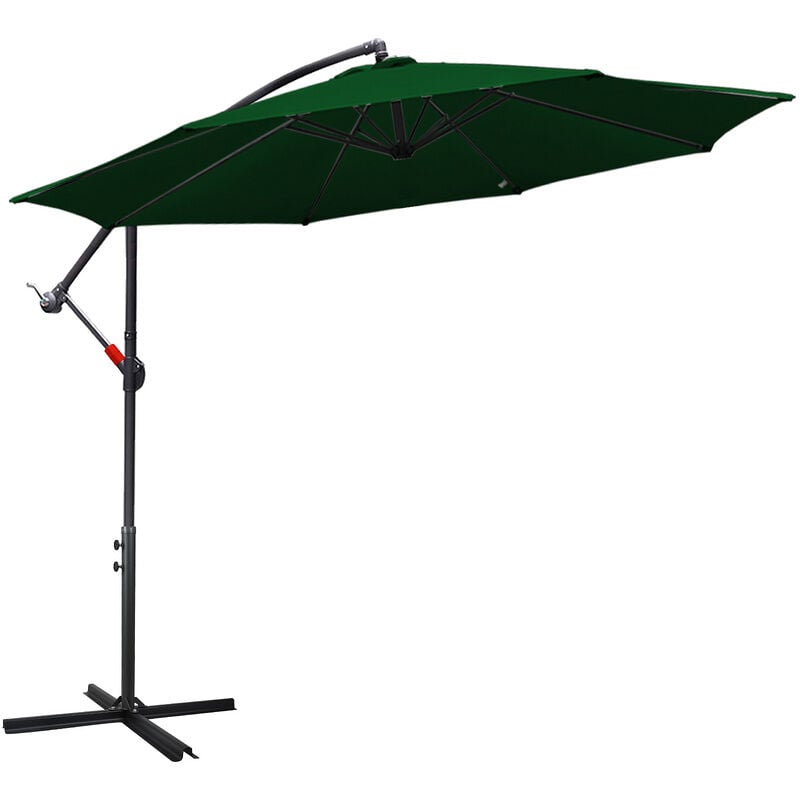 VINGO 3m Parasol UV40+ Camping Pendule Parasol Gazebo Garden Umbrella - Vert - vert