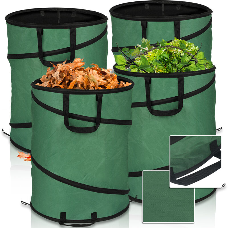 Vingo - 4x Sacs de jardin 170L Pop Up Sac à déchets avec poignées Sac à feuilles Sac à gazon xxl Résistant à la déchirure et stable
