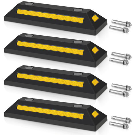 WOLKETON 4X Butée de parking Arrêt de roue Arrêt de stationnement Garage 54x15x10cm Espace de stationnement