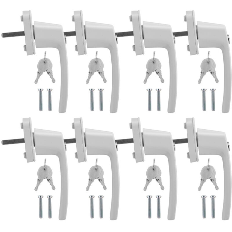 Poignée de fenêtre Poignée de fenêtre Alu verrouillable Aluminium Serrure Set Design blanc 8X