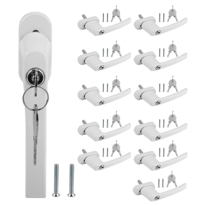 Poignée de fenêtre Verrouillable Poignée de fenêtre Clé Alu Sécurité Enfants Marron 12X