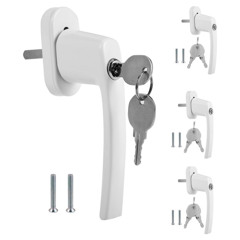 Poignée de fenêtre Verrouillable Poignée de fenêtre Clé Alu Sécurité Enfants Marron 4X