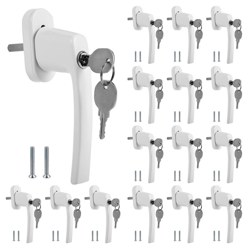 Poignée de fenêtre Verrouillable Poignée de fenêtre Clé Alu Sécurité Enfants Gris 16X