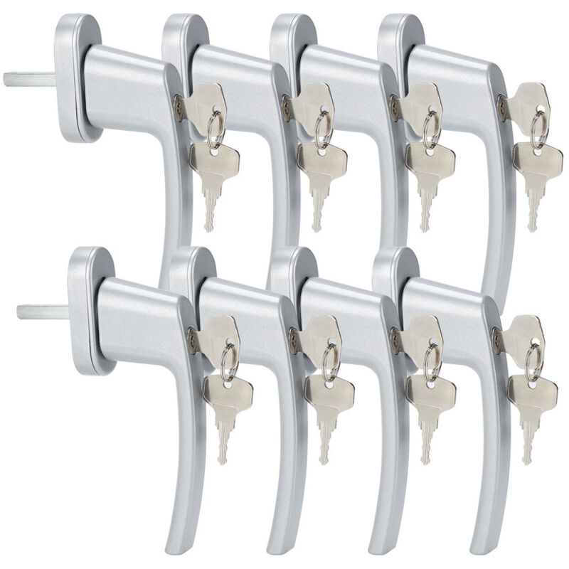 Poignée de fenêtre Verrouillable Poignée de fenêtre Clé Alu Sécurité Enfants Gris 8X