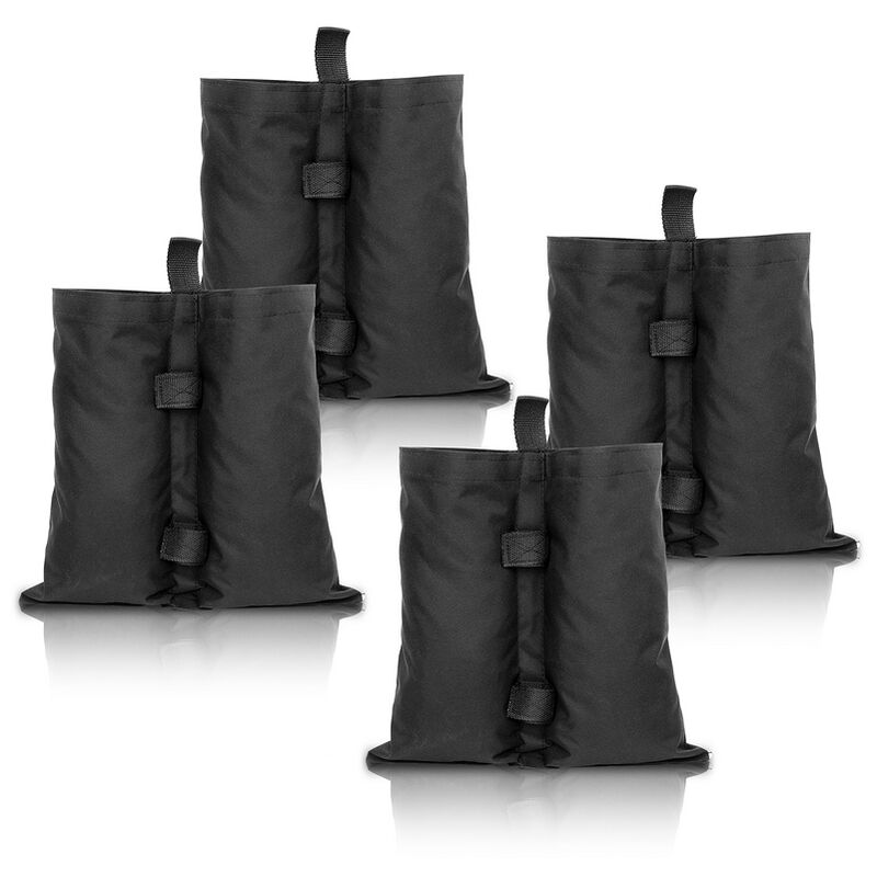 SWANEW 4X sacs de lestage Poids de Gazebo Oxford 600D Super Porteur Imperméable auvent de tente, sac de sable sac de sable extérieur - Noir