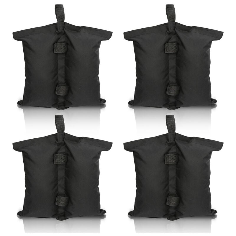4X sacs de lestage Poids de Gazebo Oxford 600D Super Porteur Imperméable Sacs de Sable pour Tente Tonnelle Outdoor Noir - Noir - Vingo