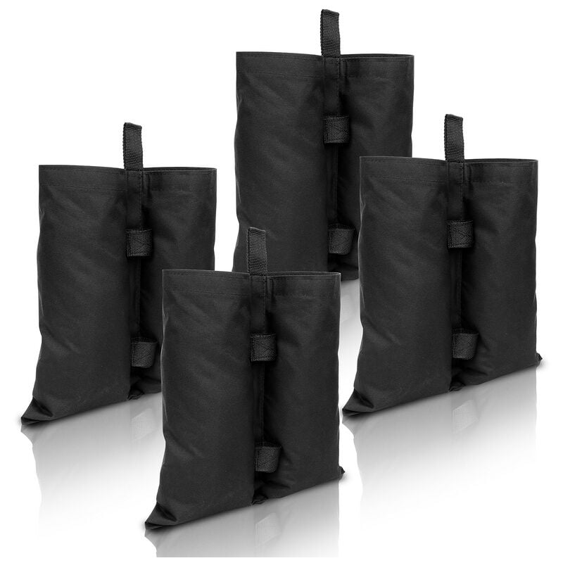 4X sacs de lestage Poids de Gazebo poids de sable de qualité industrielle, Poids pour Jambes, tentes Pare-Soleil, Parasol, Noir - Swanew