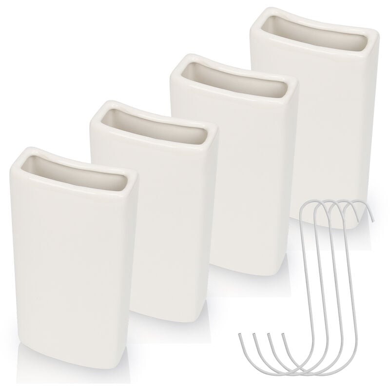 Vingo - 4x Évaporateur en céramique Humidificateur d'air radiateur, évaporateur d'eau chauffage, avec crochet pour suspendre, céramique, blanc 4x