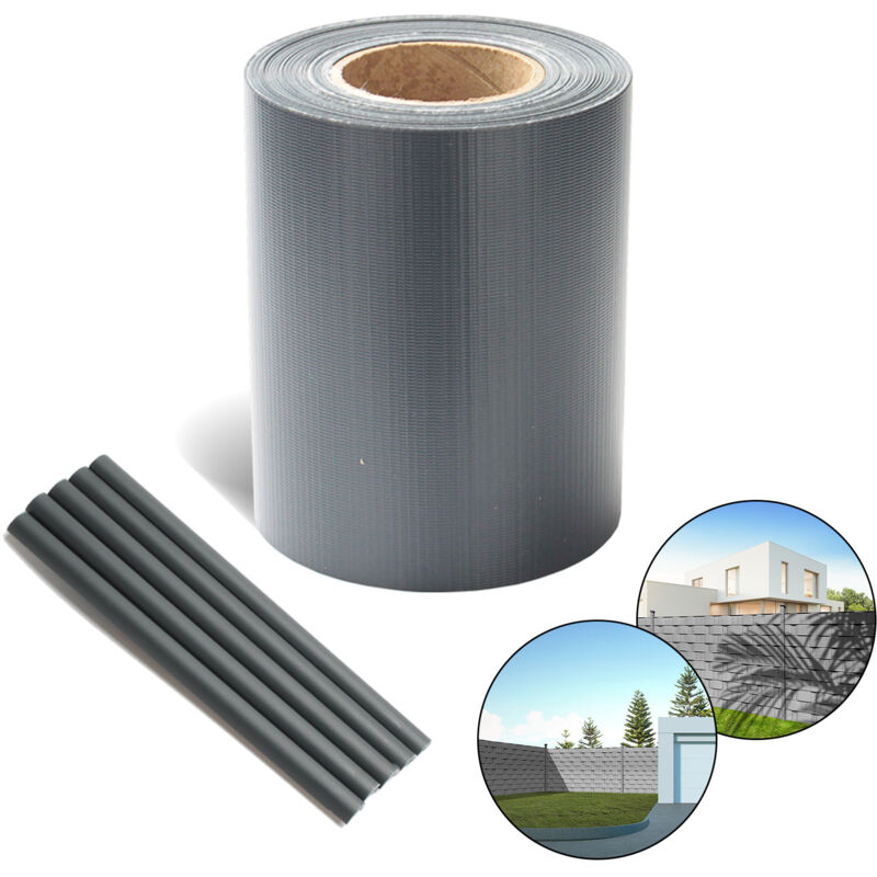 4x35m Écran d'intimité de jardin pvc Brise vue brise vent canisse et brande,anthracite - Vingo