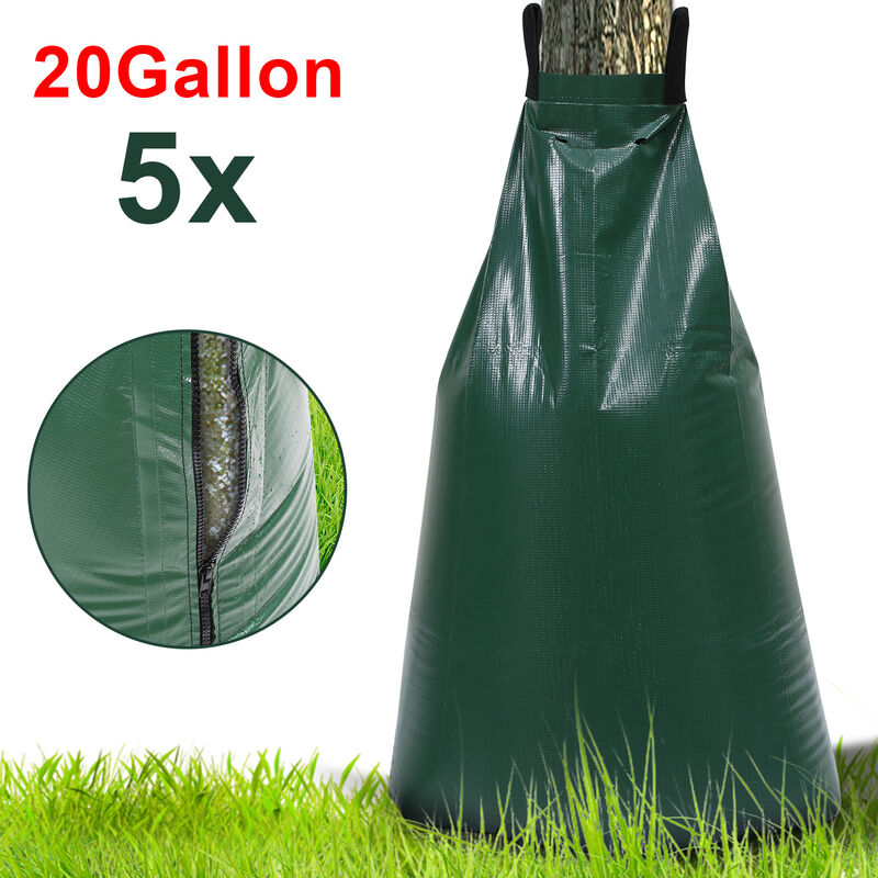 5X Sac d'irrigation Premium,PVC,résistant aux UV,Sac d'Irrigation pour Les Arbres,Vert,respectueux de l'Environnement - Vingo