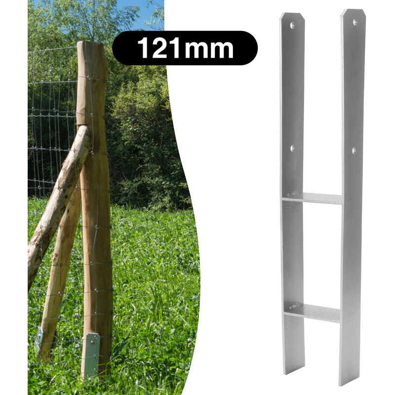 6x Ancrage de poteau Ancrage en h ancre pour abris de voiture,maisons sur pilotis durable H-ancre Ancrage de poteau encastré 121MM - Vingo