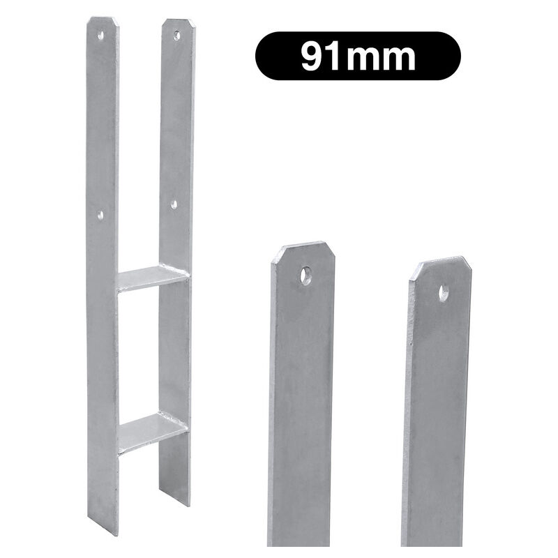 6x Ancrage de poteau Ancrage en h ancre pour abris de voiture,maisons sur pilotis durable H-ancre Ancrage de poteau encastré 91MM - Vingo