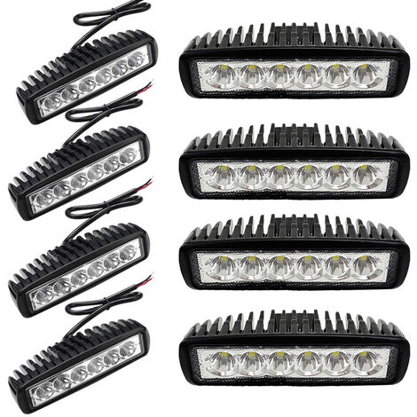 10x 18W Phare de Travail Carre a Leds DC 12V 24V Quad Camion Tracteur  Offroad Imperméable