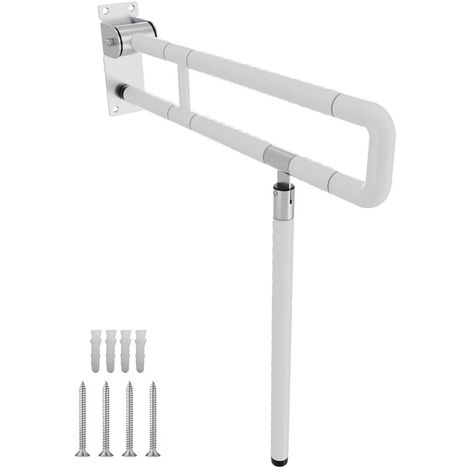 WOLKETON VINGO Barre d'appui rabattable pour toilettes, Poignée de maintien Poignée de sécurité pour personnes handicapées, personnes âgées