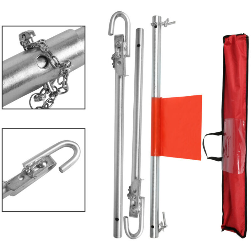 Barre de traction de barre de remorquage 3 pièces avec bandes réfléchissantes amortissant 1,8 m à 2T voiture - Vingo