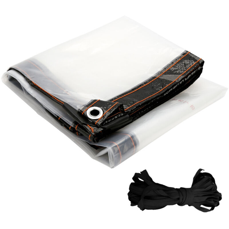 Bâche Imperméable Transparente avec Oeillets 4x2M Matériau pvc Pliable D'extérieur Étanche, Indéchirable et Coupe-Vent Bâche