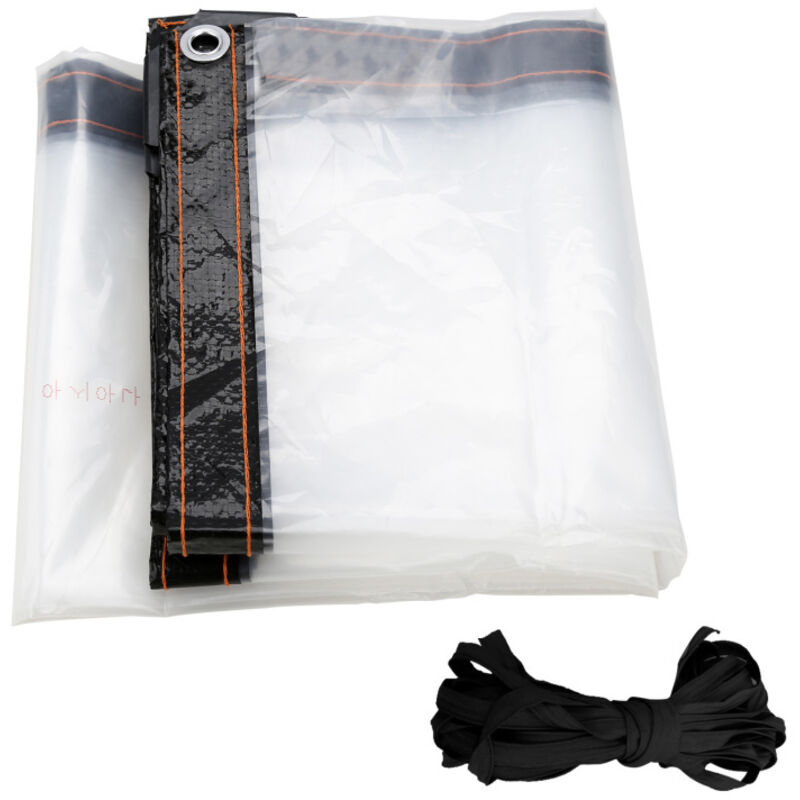 Bâche Imperméable Transparente avec Oeillets Matériau pvc Pliable D'extérieur Étanche, Indéchirable et Coupe-Vent Bâche 3x2M