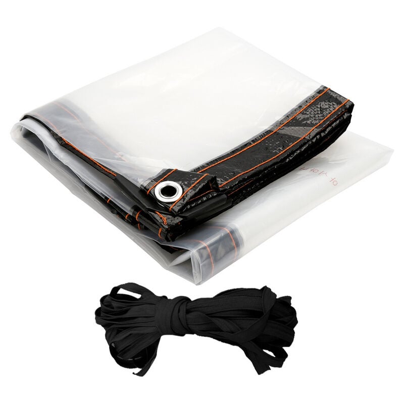 Bâche Transparente Imperméable avec Oeillets et Corde Bâche de Protection Extérieure pour Abri de Balcon Jardin Piscine Serre Plantes Voiture 2x2m