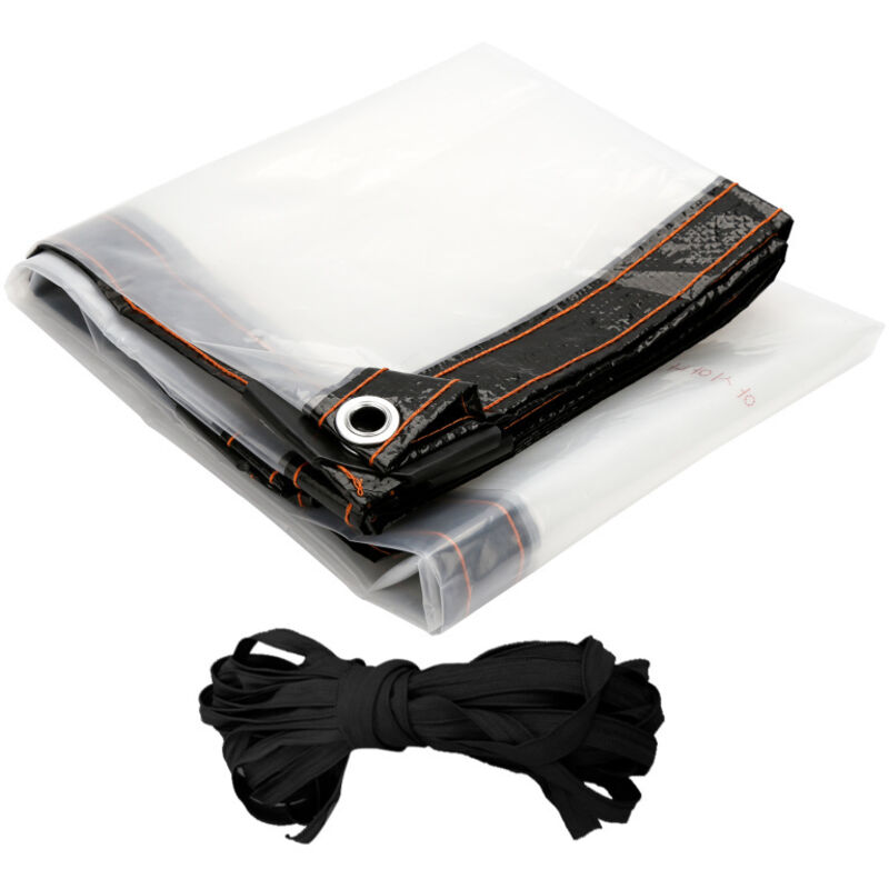 Bâche Transparente Imperméable avec Oeillets et Corde Bâche de Protection Extérieure pour Abri de Balcon Jardin Piscine Serre Plantes Voiture 3x3m