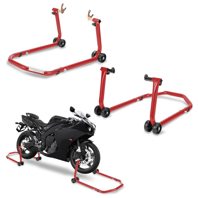 Vingo - Béquille d'atelier pour moto avant 300kg support roue élévateur levage stand range lift fourche noir