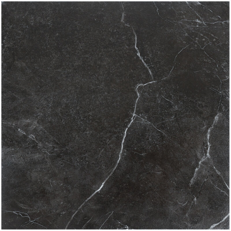 Einfeben Boite de 11 dalles vinyles auto-adhésives imitation carrelage (1m²) ,Marbre noir