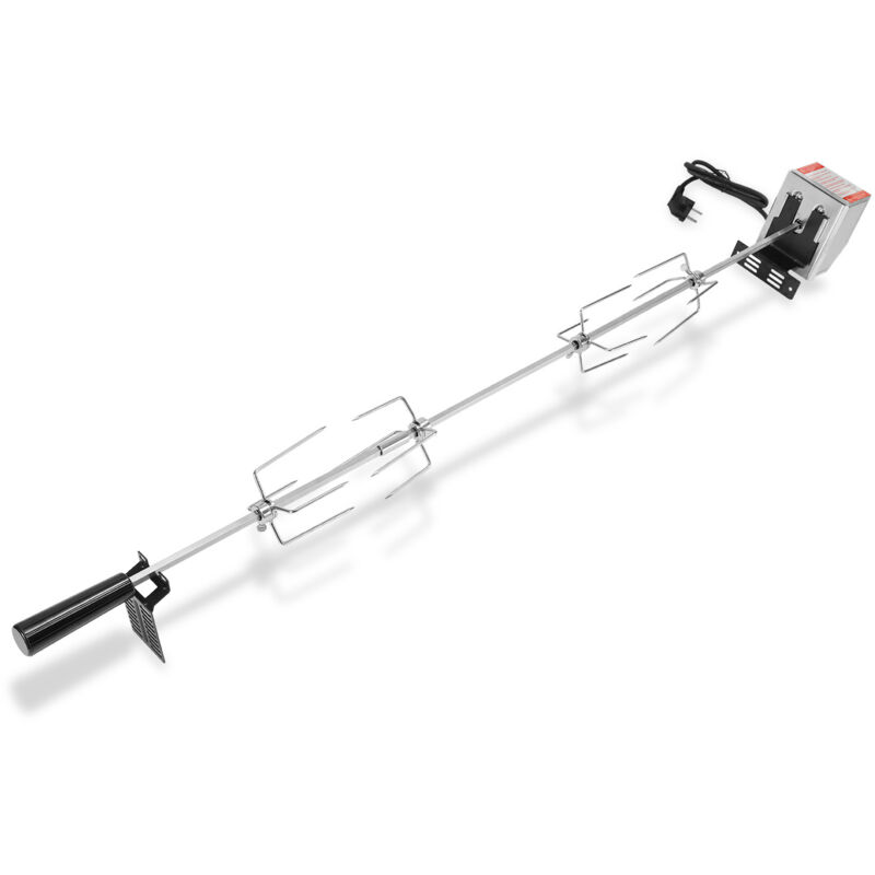 Vingo - einfeben Set de brochettes pour Grill 117 cm Comprenant 4 Aiguilles à Viande et Un Moteur en Acier Inoxydable 220V - 240V brochette rotative