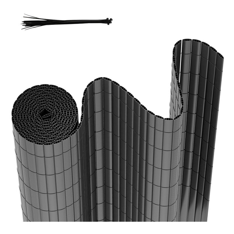 VINGO Canisse en PVC Brise Vue résistant,pour le jardin, Balcon ou terrasse,Gris anthracite,80 x 500 cm