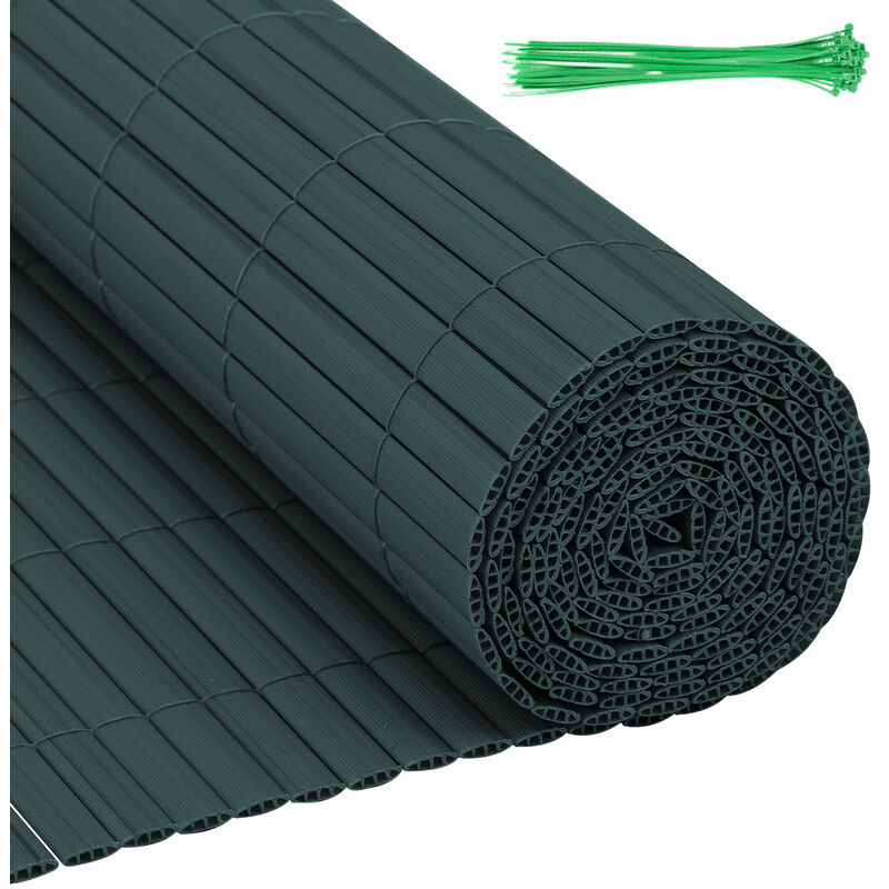 Canisse en pvc à double face, Brise Vue pour Jardin, Balcon et Terrasse, Occultant Clôture 90 x 300 cm, Résistant aux Intempéries, Intimité,verts,100