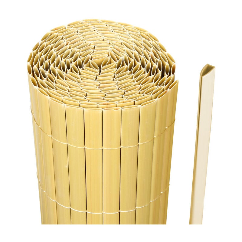 Vingo - Canisse en PVC,Brise-vue en pvc Clôture d'intimité Protection de Visibilité Résistant uv et aux intempéries,Bambou 140x500cm - Couleur Bambou