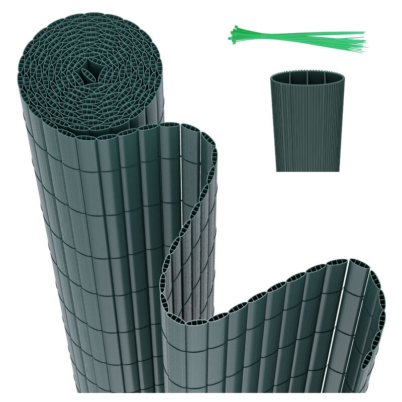 Canisse pvc, Brise Vue pour Jardin, Balcon et Terrasse, Occultant Cloture, Résistant aux Intempéries, Intimité,avec Serre-Câbles,Vert,120 x 500 cm