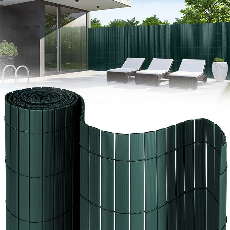 Vingo - Canisse pvc, Brise Vue pour Jardin, Balcon et Terrasse, Occultant Cloture, Résistant aux Intempéries, Intimité,avec Serre-Câbles,Vert,160 x