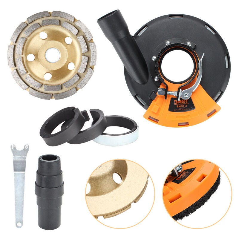 Vingo - Capot d aspiration pour meuleuse d angle convient pour Bosch, Makita,etc. 80% des grandes marques de meuleuses d'angle 125 mm/5inch