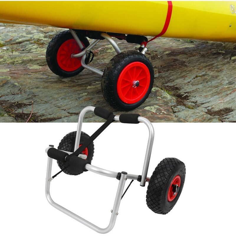 Vingo - Chariot de Kayak Pliable Chariot de Canoë Chariot de Surf Chariot de Transport pour Canoë Planche de Surf Aluminium 80 Kg
