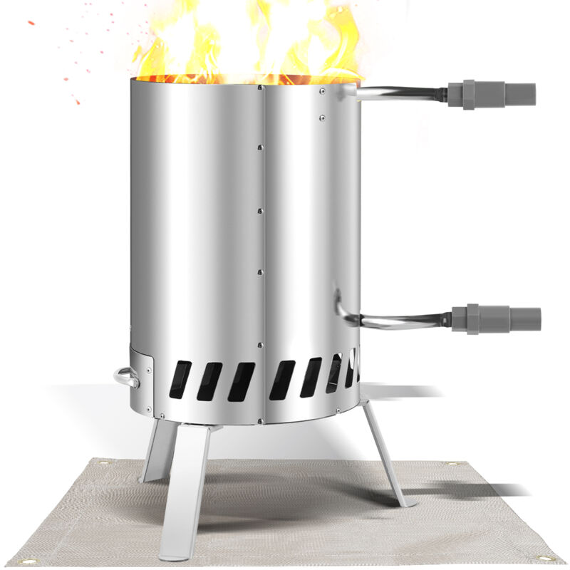 Chauffage de piscine Chauffage de piscine Raccord avec tapis de feu Pool Tonneau de feu 30x60cm - Vingo