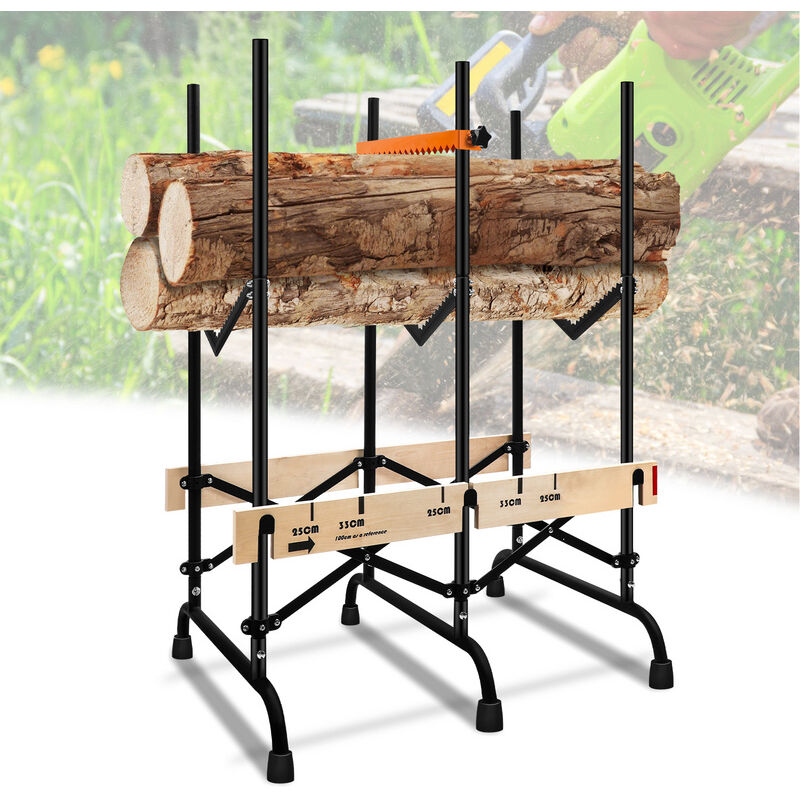 Chevalet de Tronçonnage Pliable, Chevalet de sciage, Tréteau de sciage - Noir - Vingo