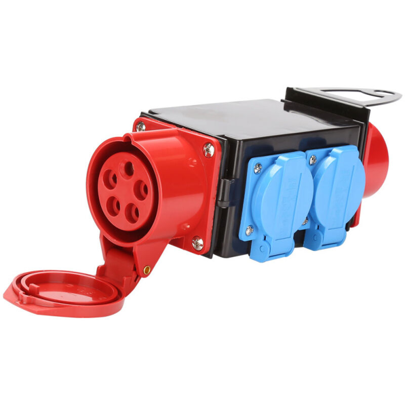 Coffret De Chantier Prise Industrielle cee 3 x cee 400V/32A 5 Broches IP44 étanche Aux éclaboussures Avec Couvercles De Sécurité - Vingo
