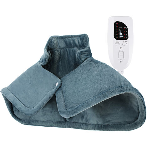 MP2 Châle chauffant en peluche pour bureau et genoux, poncho chauffant  portable pour femme avec fermoirs
