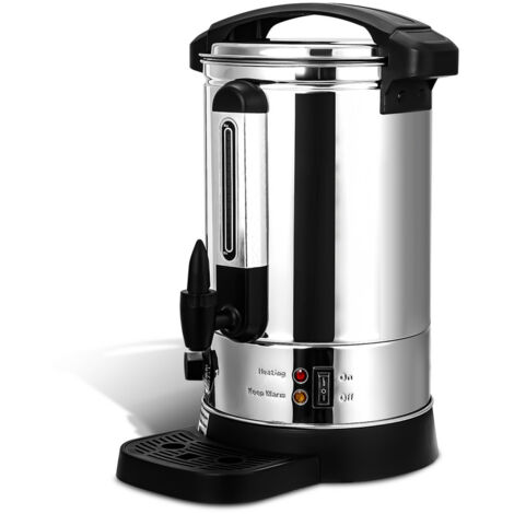 VINGO Distributeur de Boisson Chaudes 1500W Chaudière à eau 8L 40 Tasses Thé Café Soupe Dispositif Thermostat Réglage de la température 30-110°C