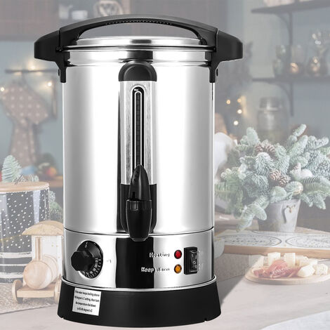 VINGO Distributeur de Boisson Chaudes Chaudière à eau 8L 40 Tasses Thé Café Soupe Dispositif Thermostat Réglage de la température 30-110°C 1500W
