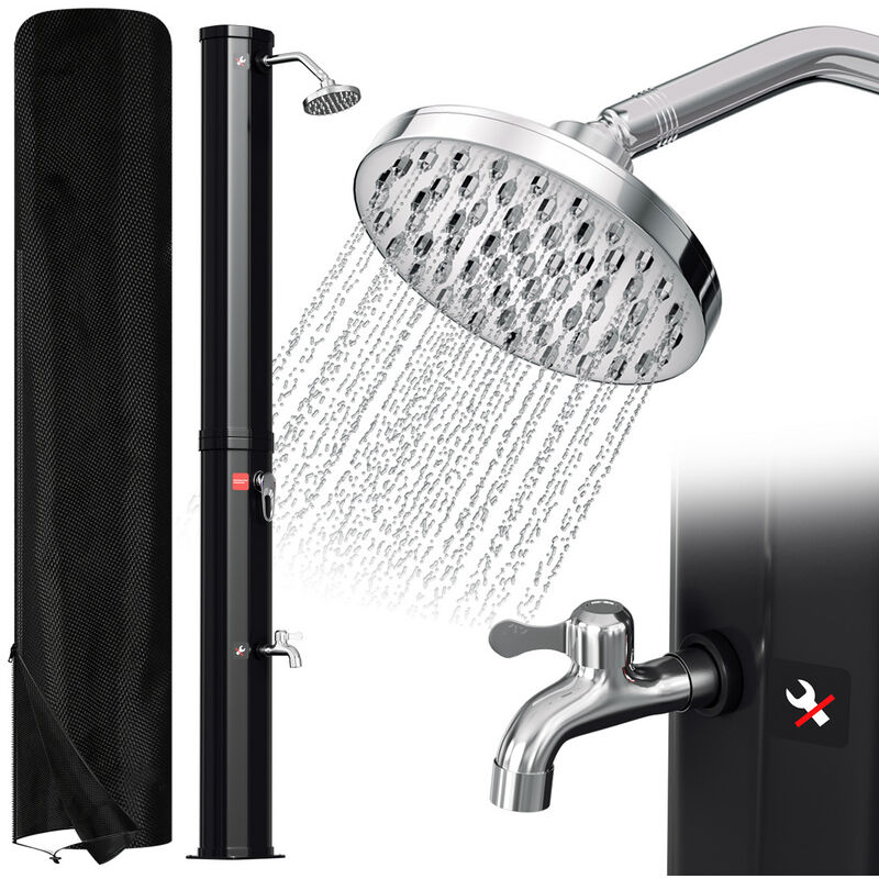 Douche solaire avec douche de pied douche d'été douche de piscine douche de jardin douchette 35L avec protection contre la pluie - Vingo